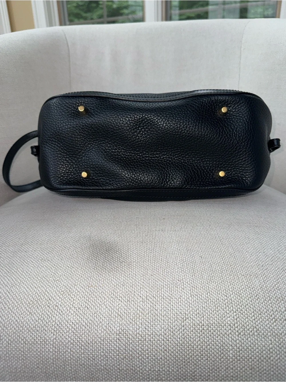 Black Burberry Orchard Leather Handbag with Gold Tone Hardware - Picture 4 of 13